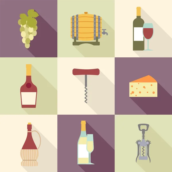 Wine icons — Stock Vector