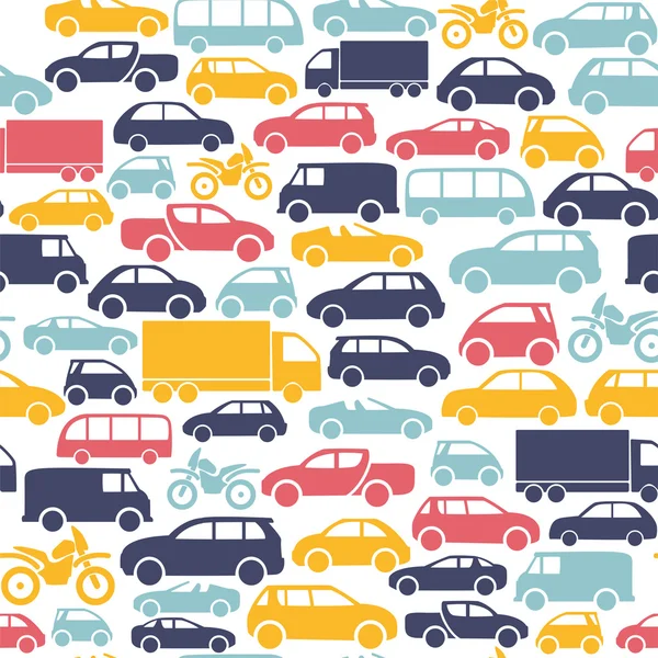 Seamless pattern with colorful little cars — Stock Vector