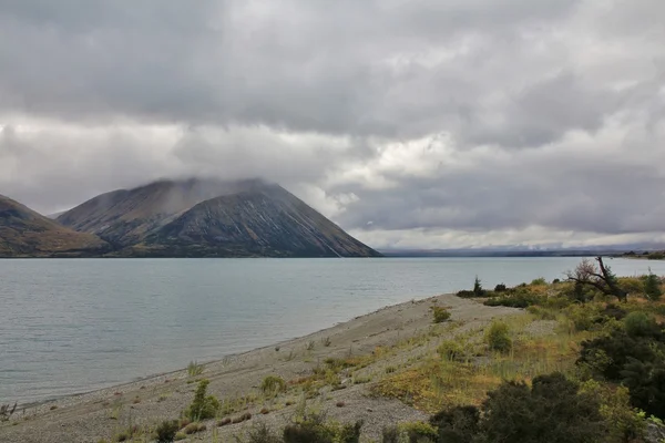 Letní ráno v Lake Ohau — Stock fotografie