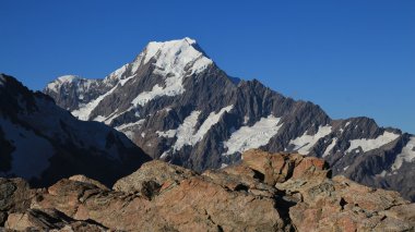 Mount Cook Sealy Tarns evden gelen görünümünü