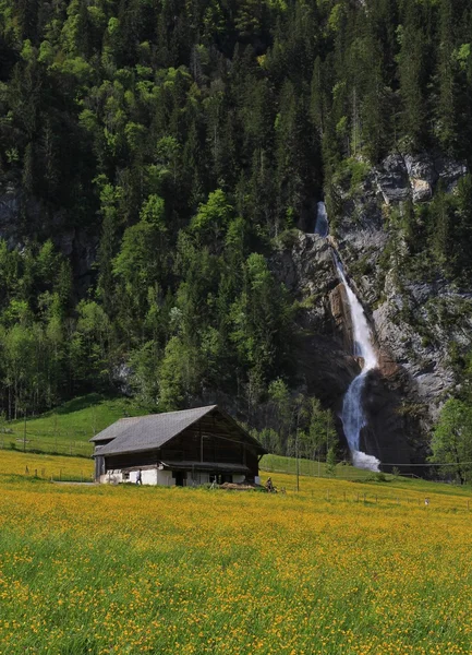 Escena de primavera en el valle de Kloental — Foto de Stock