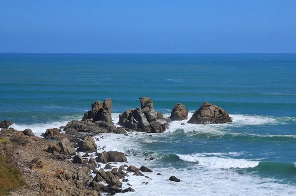 Okyanus, Cape Foulwind kayalarda — Stok fotoğraf