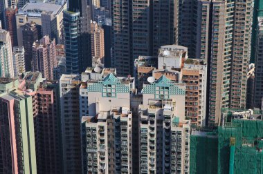 Hong Kong merkezinde yüksek binalar