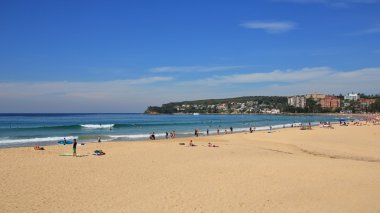 Manly Beach ve mavi Pasifik
