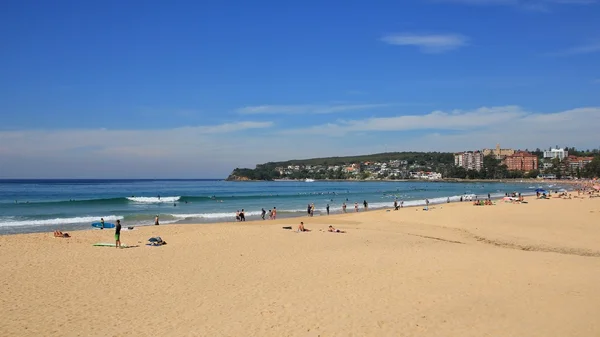 Manly Beach ve mavi Pasifik
