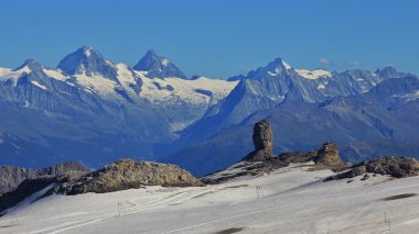 Buzul de Diablerets görüntüsünü yaz