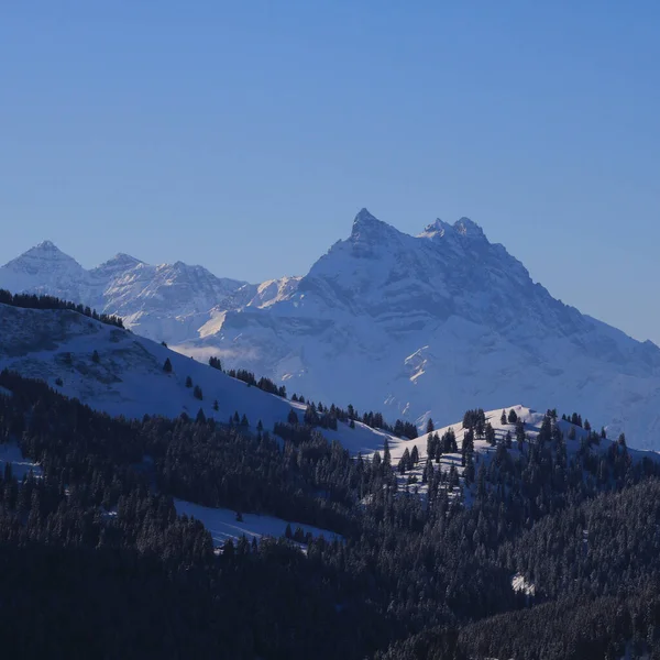 Dents Midi Inverno Visto Isenau Svizzera — Foto Stock