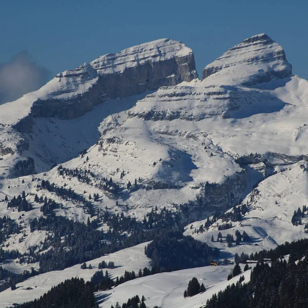 Synliga Berglager Berget Tour Schweiziska Alperna — Stockfoto