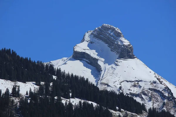 Montaña Cubierta Nieve Zindlenspitz —  Fotos de Stock