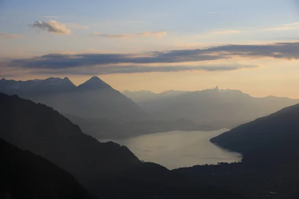 Mount Niesen Lake Thun Sunset — Stock Photo, Image