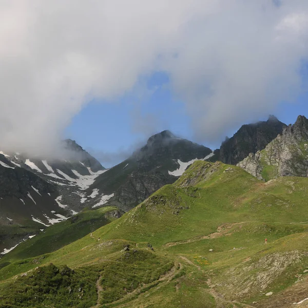 Wildseeluggen Pizol Bölgesinde Dağ Geçidi Dağ Tepeleri — Stok fotoğraf