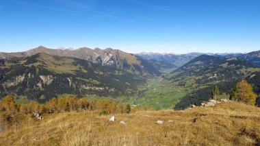 Gstaad etrafında dağ manzarası