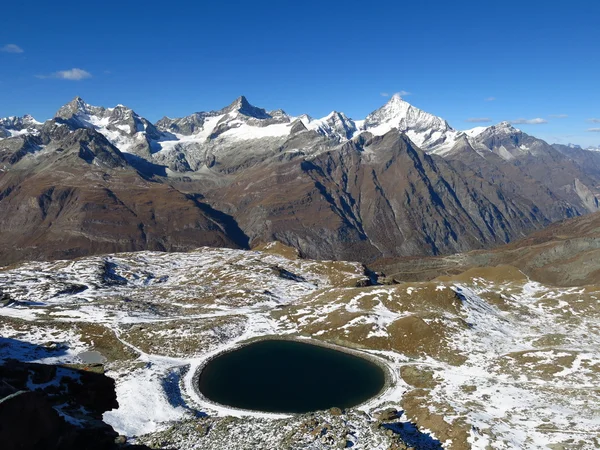 Vista do Gornergrat em direção ao Weisshorn — Fotografia de Stock