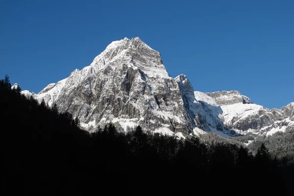 Schneebedeckter Berg namens Brunnelistock — Stockfoto