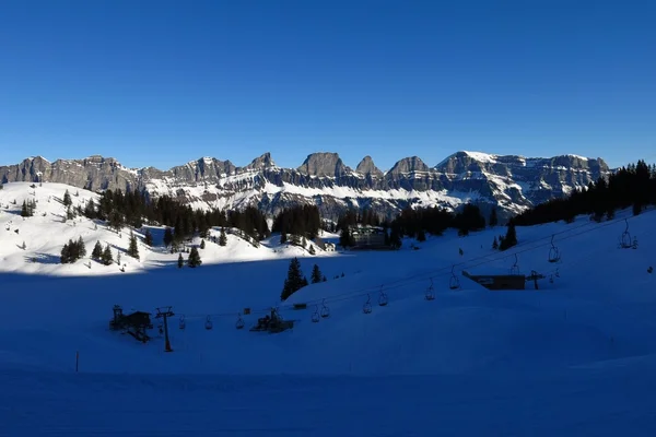 Churfirsten, view from the ski area Flumserberg — Stock Photo, Image