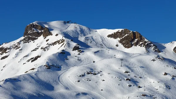 升降椅和滑雪场，Flumserberg — 图库照片