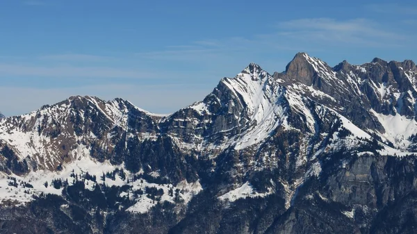 Big visible alpine fold in a mountain of the Churfirsten — Stock Photo, Image