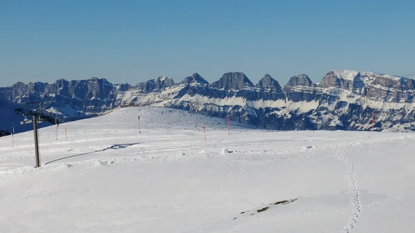 Ski lift ve Churfirsten — Stok fotoğraf