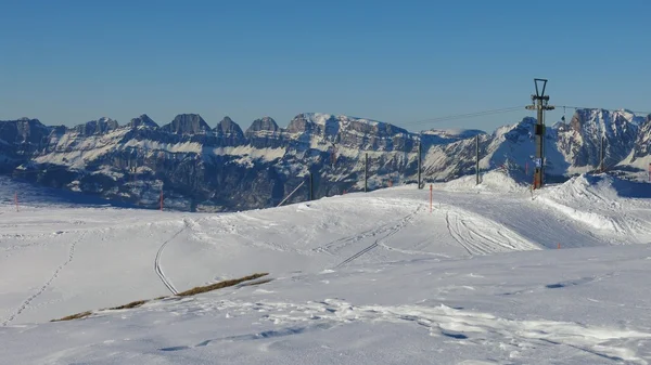 Ski lift in the Pizol ski area — Stock Photo, Image