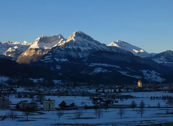 Matin d'hiver à Schwyz — Photo