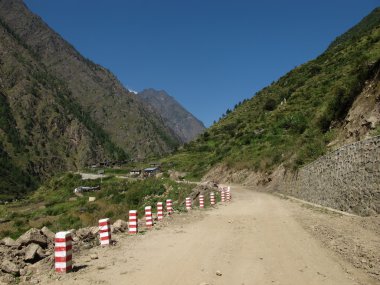 Çin, küçük köy Rasuwagarhi yeni yol--dan Nepal