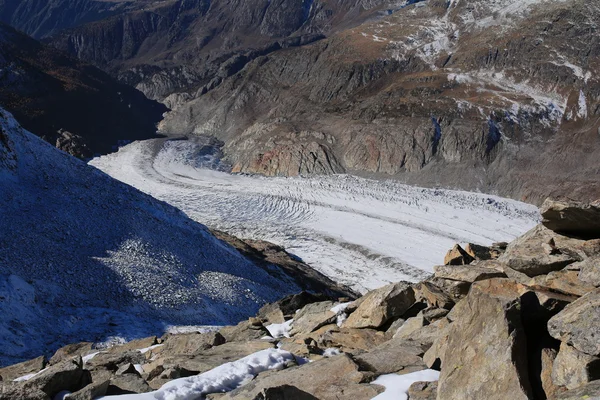 Lengua del Glaciar Aletsch — Foto de Stock