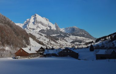 Sahne Toggenburg vadisinde kış, Alt St Johann görüntülemek