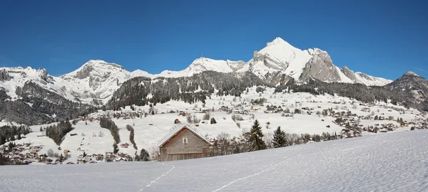 Sierra Alpstein cubierta de nieve, Mt Saentis —  Fotos de Stock