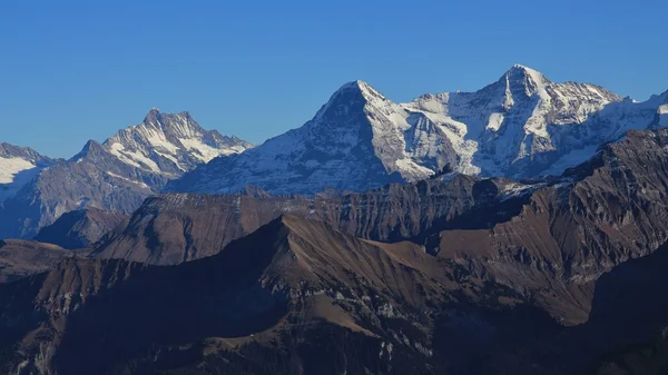 Majestátní hory Eiger, Monch a Jungfrau — Stock fotografie