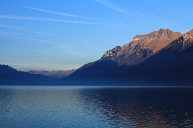 Mt Augstmatthorn at sunrise, view from Brienz clipart