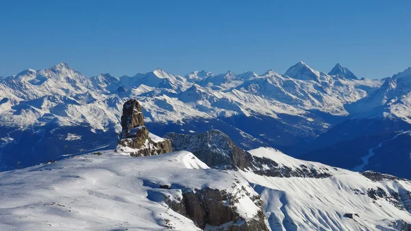 Gran Vista Desde Glaciar Des Diablerets Ski Área — Foto de Stock