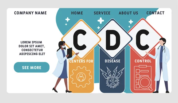 Vector Website Ontwerp Template Cdc Centers Disease Control Acroniem Business — Stockvector
