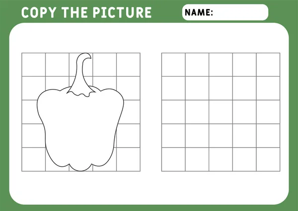 Χρωματισμός Πιπεριού Εκπαιδευτικό Παιχνίδι Για Παιδιά Ελήφθη Εικόνα Εικονογράφηση Και — Διανυσματικό Αρχείο