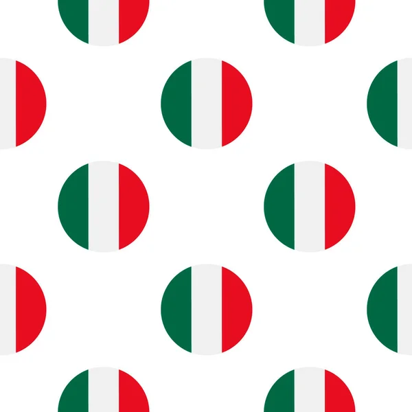 Italien Runde Flagge Nahtloses Muster Kreis Symbole Geometrische Symbole Textur — Stockvektor