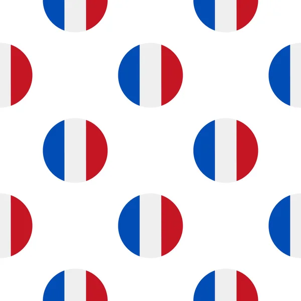 Франция Круглого Флага Плавный Узор Круг Иконки Геометрические Символы Текстура — стоковый вектор