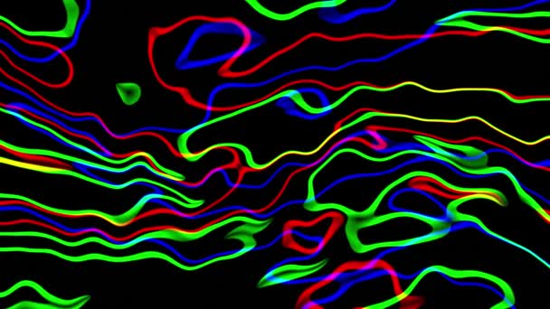 Abstracte Achtergrondstroom Van Gloeilijnen Lopende Lichtdeeltjes Vormen Prachtige Gebogen Lijnen — Stockvideo