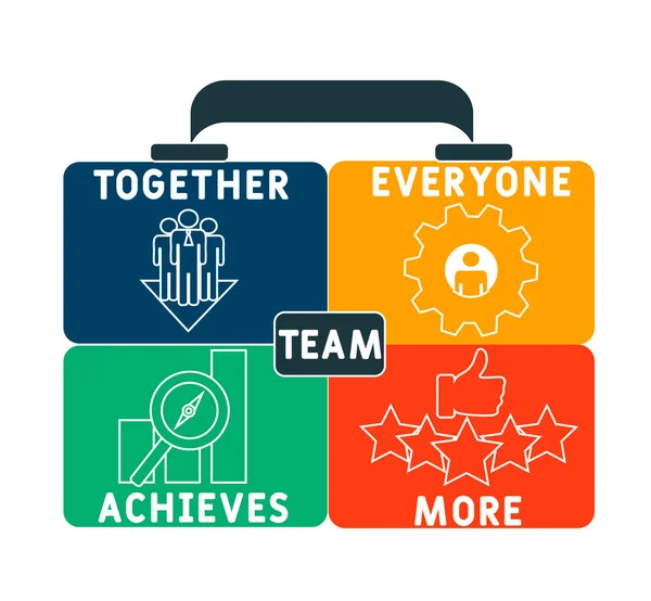 Team Together Everyone Achieves More Acronym Business Concept Word Lettering — Stock Vector