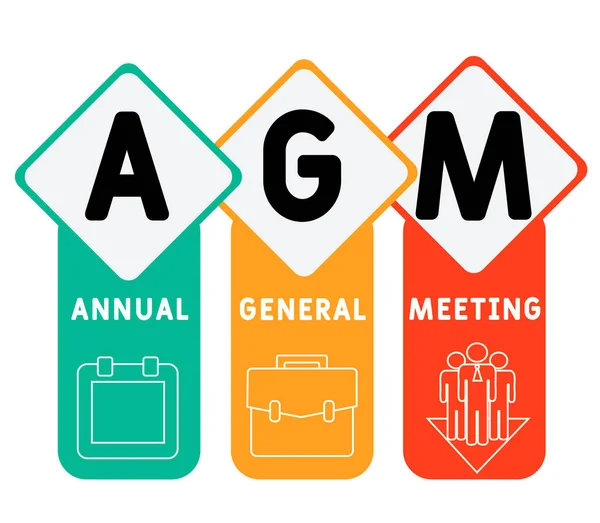 Aga Assemblée Générale Annuelle Acronyme Concept Entreprise Lettrage Mot Typographie — Image vectorielle