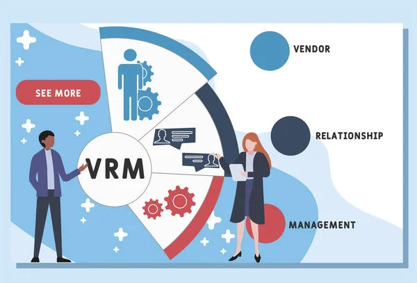 Vector Șablon Design Site Web Vrm Acronim Management Relațiilor Furnizorii — Vector de stoc