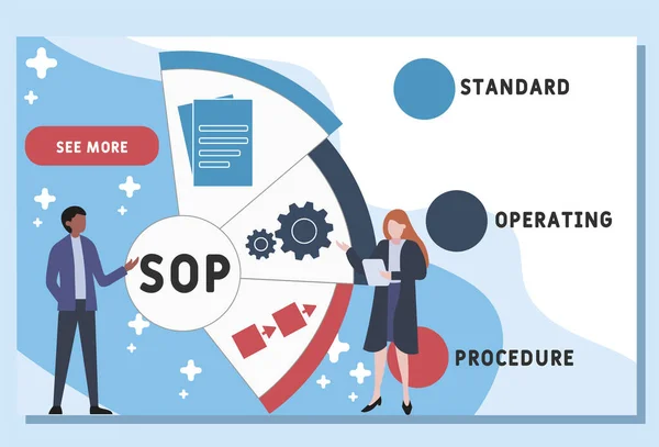 Шаблон Векторного Дизайна Сайта Sop Сокращение Standard Operating Proceedings Бизнес — стоковый вектор