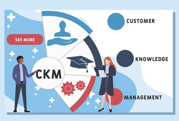 Modèle Conception Site Web Vectoriel Ckm Customer Knowledge Management Acronyme — Image vectorielle