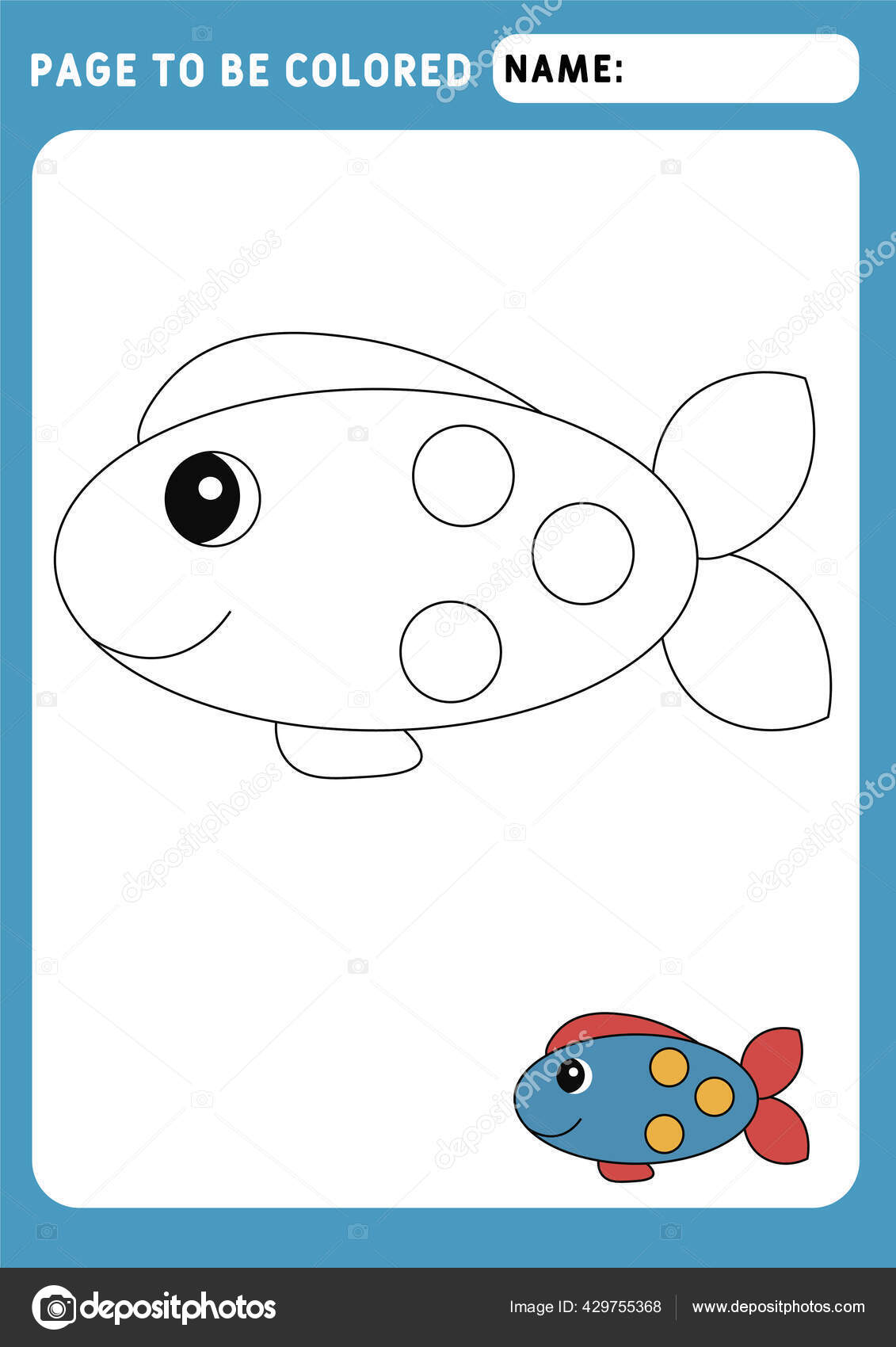 Download Page Colored Look Color Coloring Book Animal Funny Little Fish Stock Vector Image By C Lnc List Ru 429755368