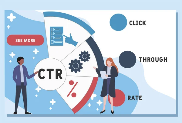 Šablona Návrhu Vektorové Stránky Ctr Click Rate Akronym Business Concept — Stockový vektor