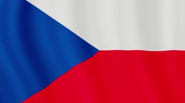 Czech flag closeup. The Czech flag  waving in the wind realistic. 4k resolution