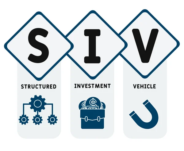 Siv Acrónimo Vehículo Inversión Estructurado Fondo Concepto Negocio Concepto Ilustración — Vector de stock
