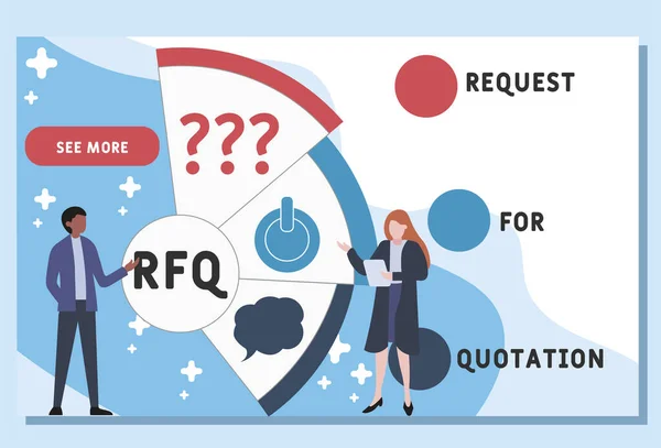 Vector Website Design Template Rfq Request Quotation Acronym Business Concept — Stockový vektor