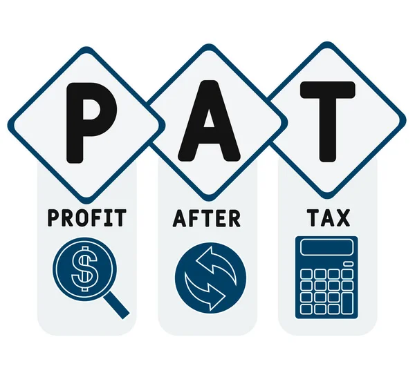 Pat Profit Tax Acronym Business Concept Background Vector Illustration Concept — Stok Vektör