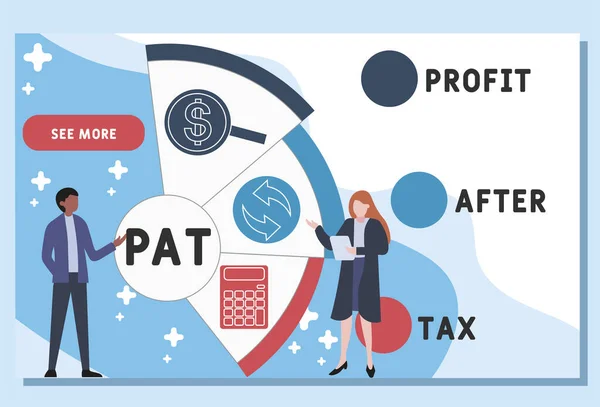 Vector Website Design Template Pat Profit Tax Acronym Business Concept — Vector de stock