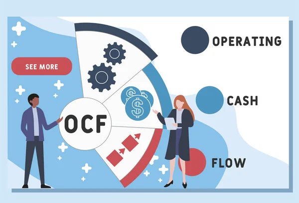 Vector Website Design Template Ocf Operating Cash Flow Acronym Business — Vettoriale Stock