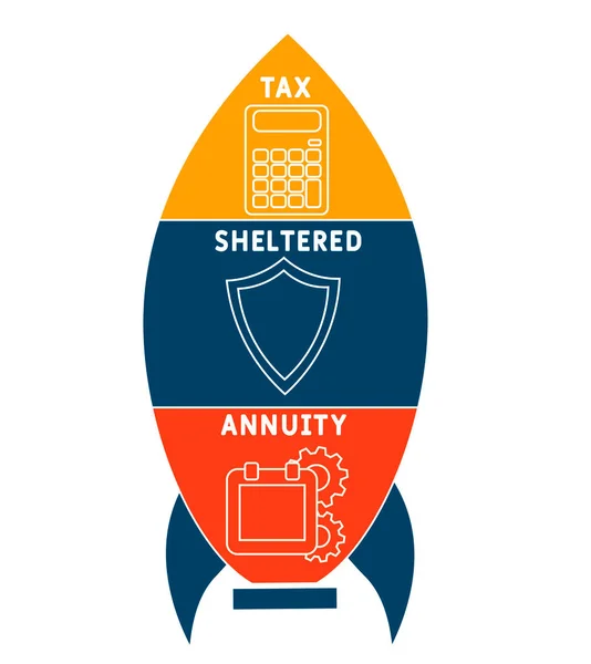 Tsa Φορολογικά Προστατευμένο Ακρωνύμιο Ετήσιας Προσόδου Επιχειρηματικό Υπόβαθρο Έννοια Διανυσματική — Διανυσματικό Αρχείο